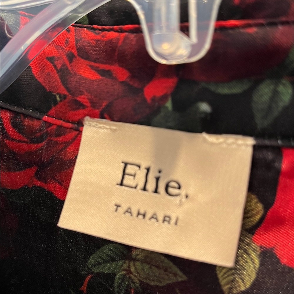 Tahari Black and Red Floral Blouse - Picture 2 of 4